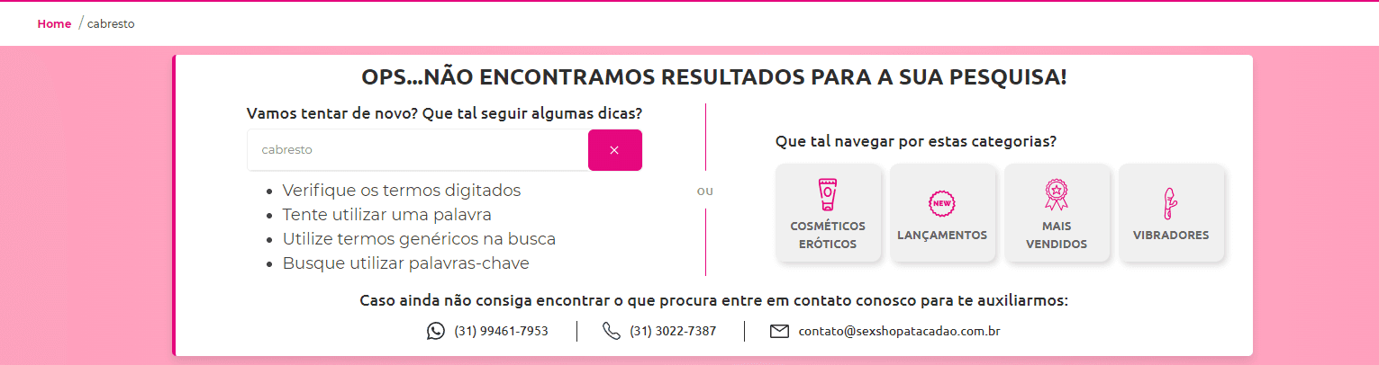 Busca não encontrada